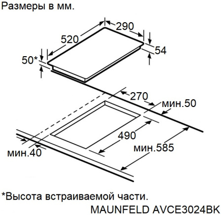 Варочная поверхность Maunfeld AVCE3024BK