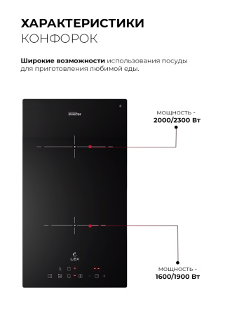Варочная поверхность индукционная Lex HI 3020 I BL