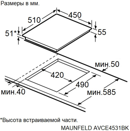 Варочная поверхность Maunfeld AVCE4531BK
