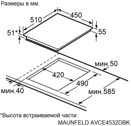 Варочная поверхность Maunfeld AVCE4532DBK