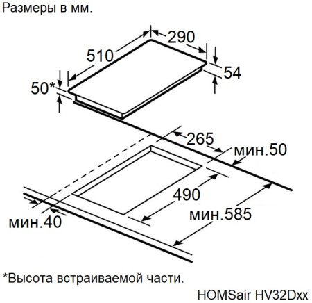 Варочная поверхность HOMSair HV32DBK