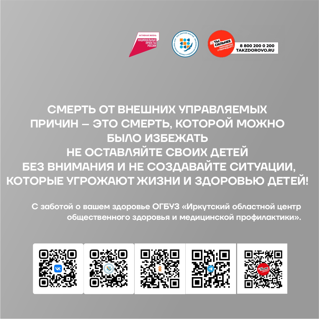 30 июня - 6 июля Неделя, направленная на снижение смертности от внешних причин