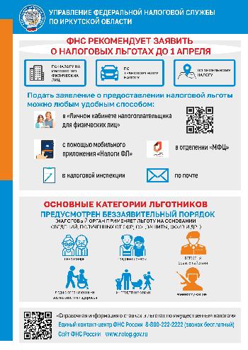ФНС рекомендует заявить о налоговых льготах до 1 апреля