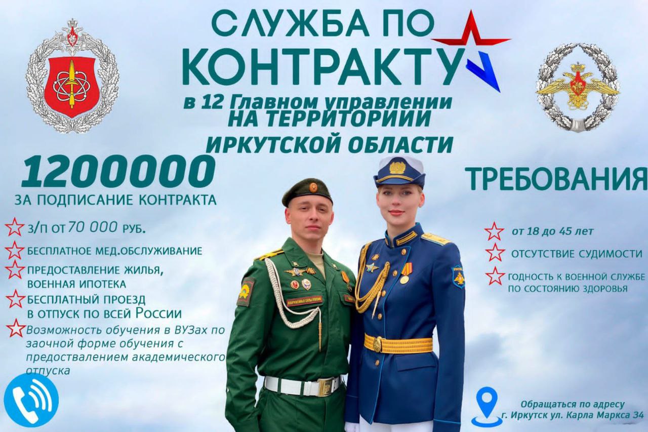 ‼️‼️12 Главное Управление Министерства Обороны приглашают Вас на службу 
