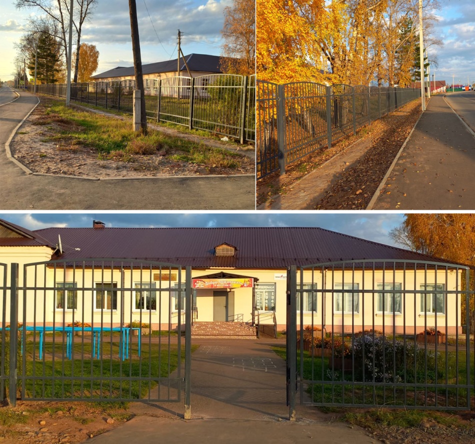 В школе № 3 рп. Октябрьский монтируют новое ограждение