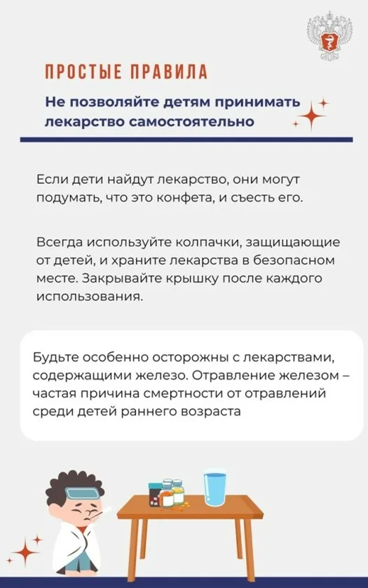 Памятка. Простые правила. Не позволяйте детям принимать лекарство самостоятельно.
