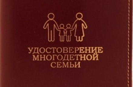 Удостоверение многодетным семьям Иркутской области