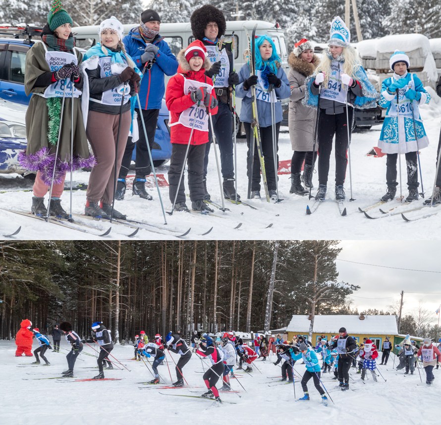 Лыжные гонки в новогодних костюмах