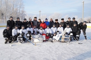 Открытие хоккейного корта в городе Бирюсинске