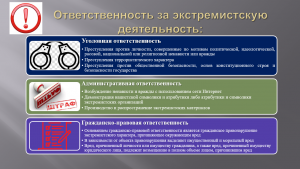 Памятка. Ответственность за экстремистскую деятельность