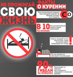 Неосторожность при курении - причина пожара!