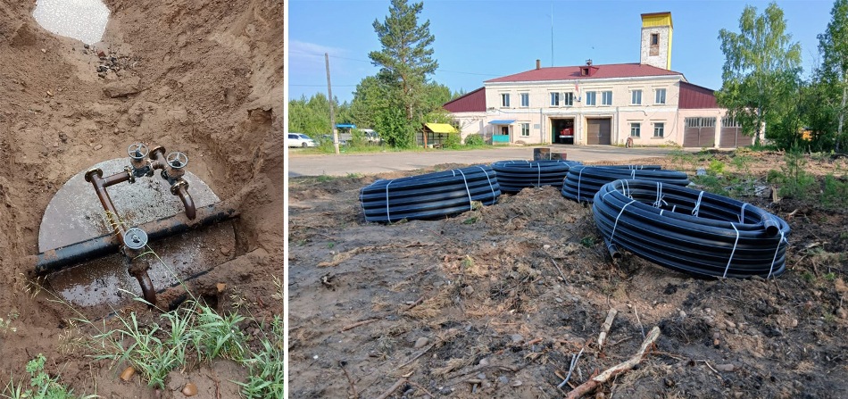 Продолжается подготовка к установке гидранта возле пожарной части рп. Лесогорск