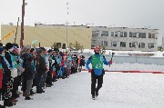 Зажжение огня ветераном спорта Учуватовым Сергеем 