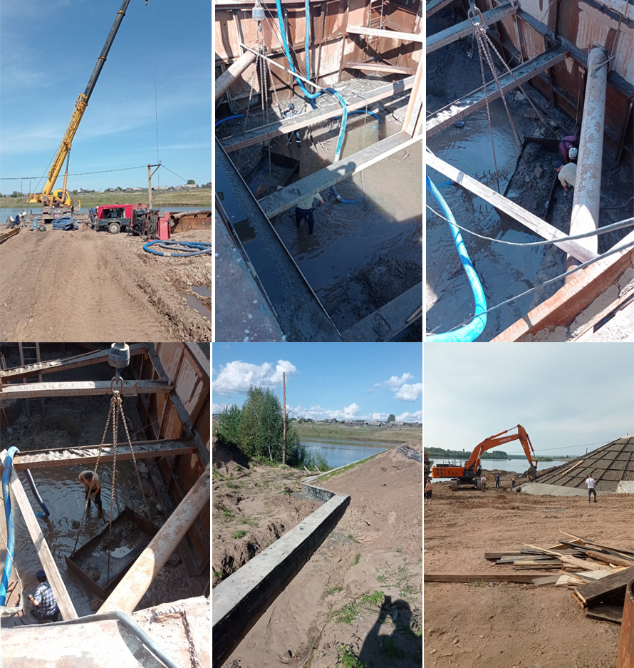 На строительстве моста в Веселом идет подготовка к монтажу второй русловой опоры