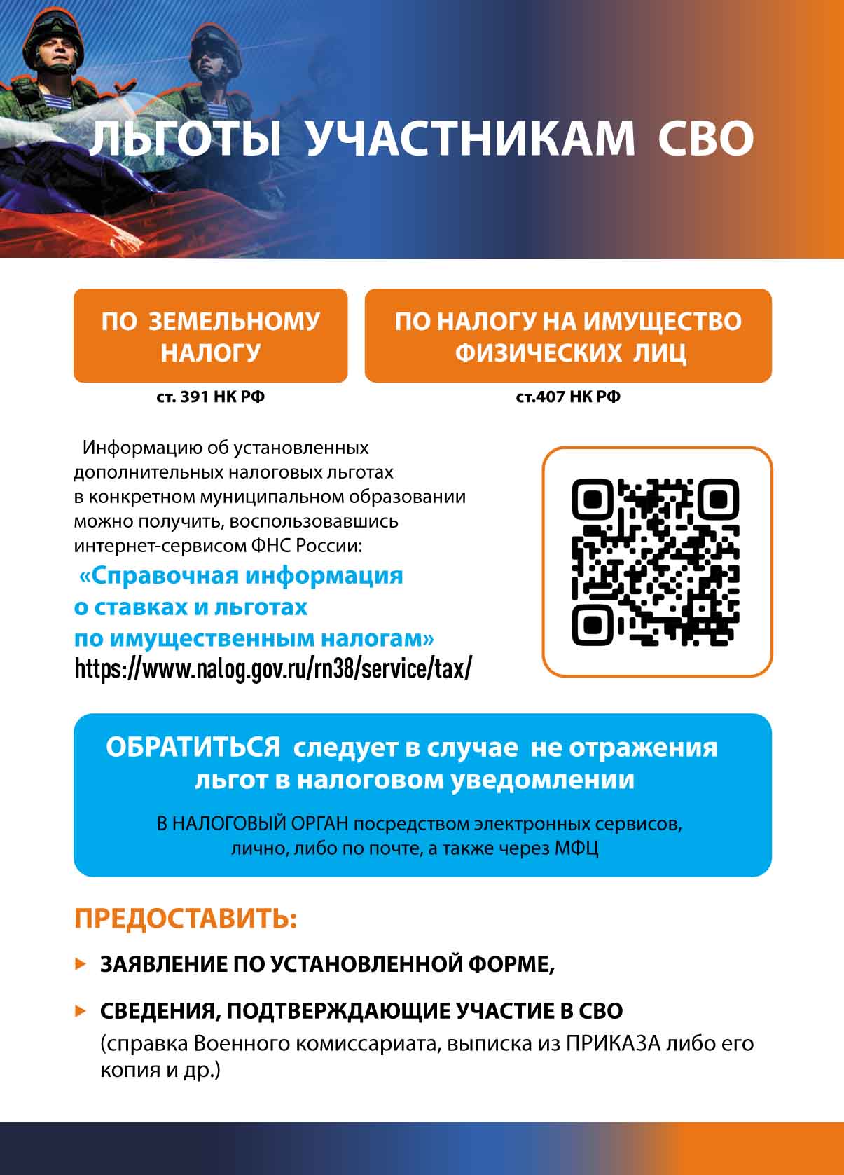 Льготы участникам СВО