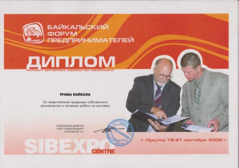 Диплом - Участник SIBEXPO 2008