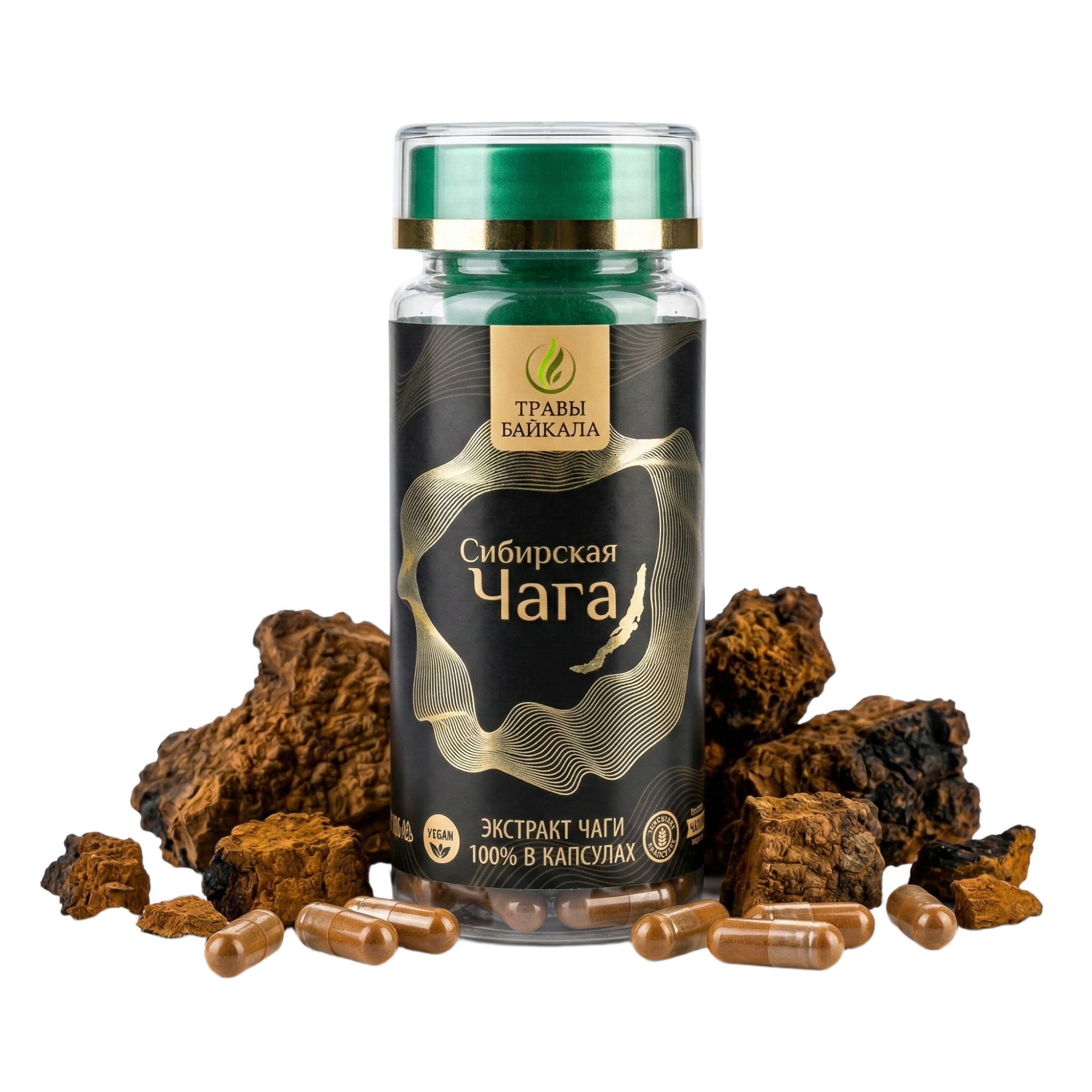 Экстракт чаги «Сибирская чага» в капсулах, 42 кап * 0,4 г., банка акрил