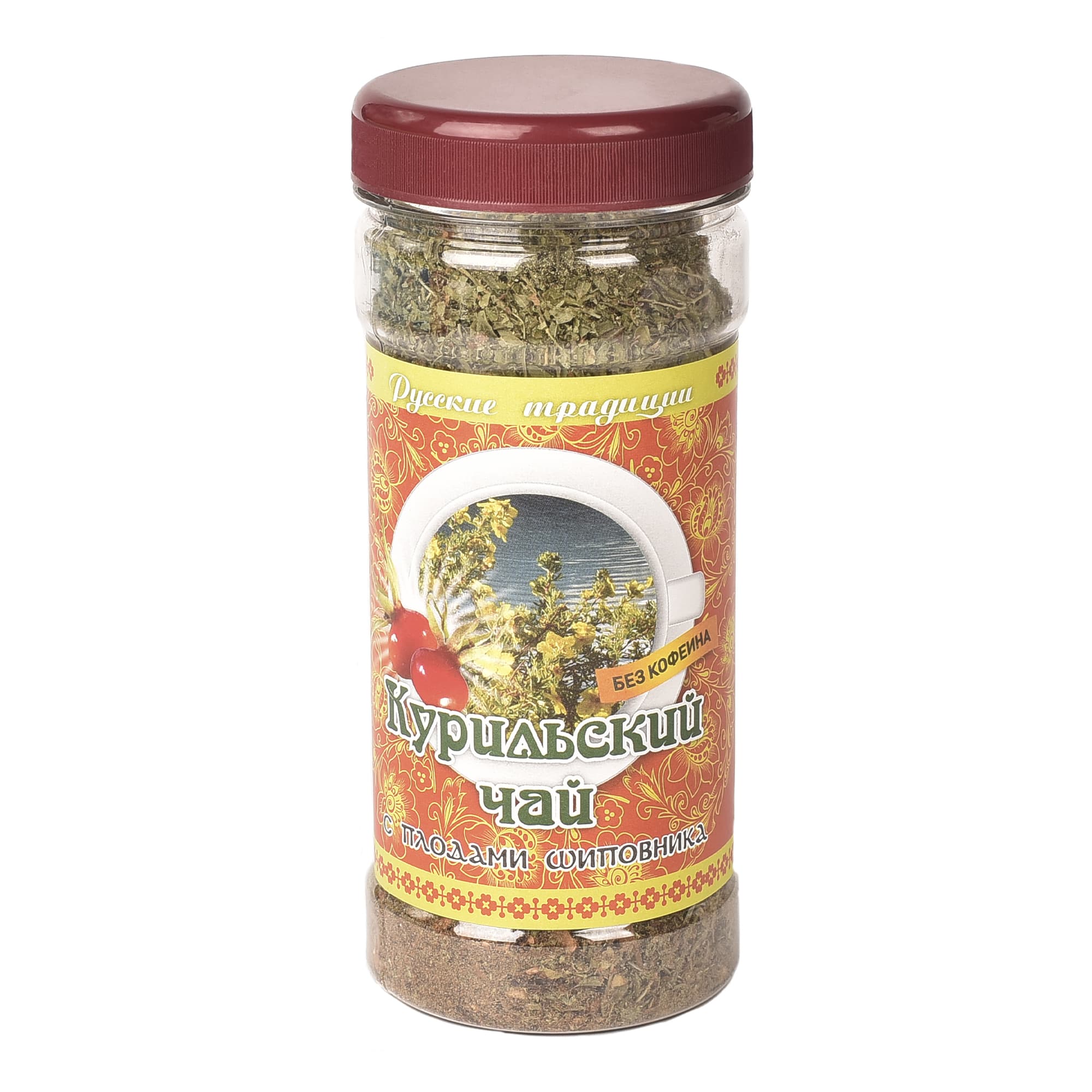 Курильский чай с плодами шиповника «Экоцвет», банка ПЭТ, 30 г