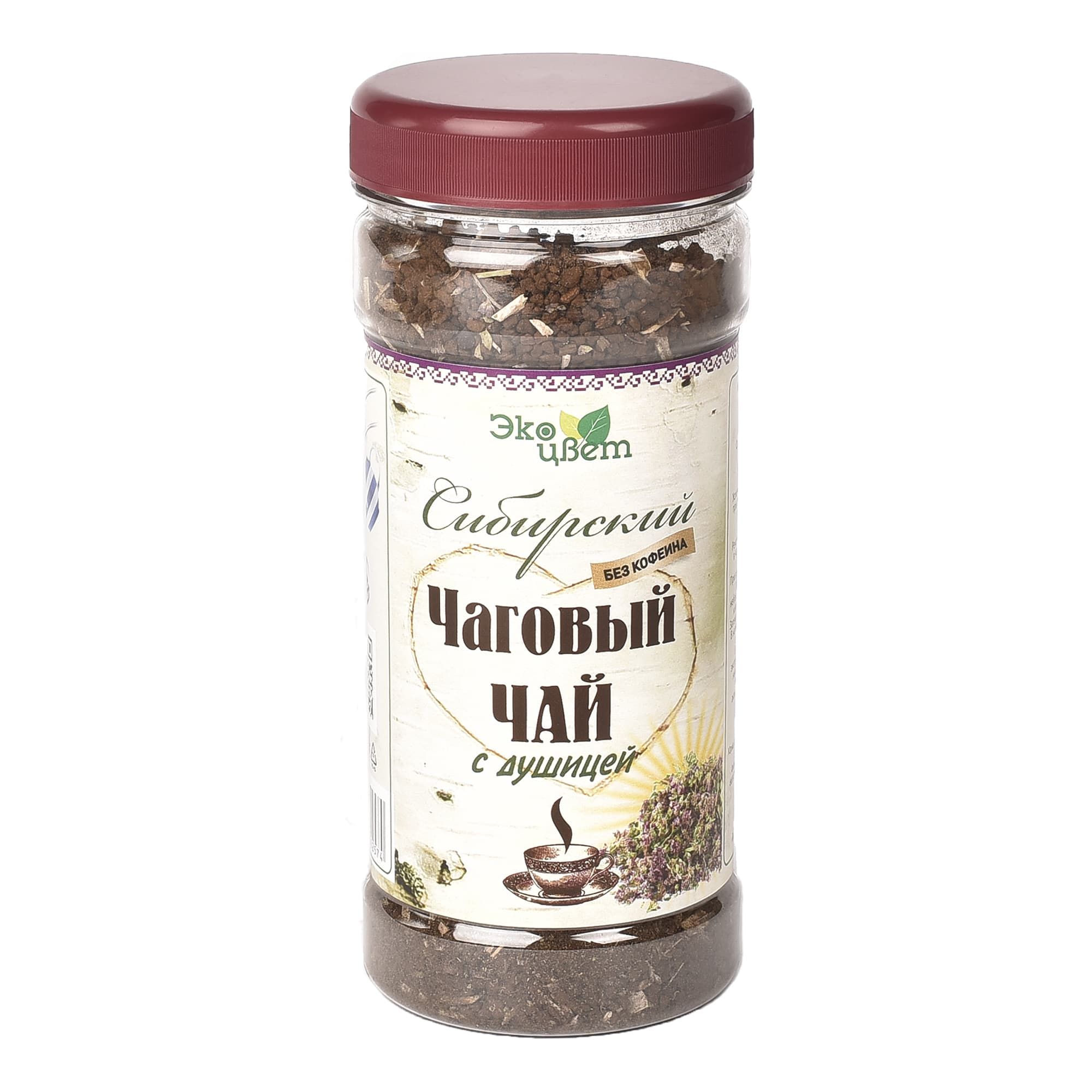 Чаговый чай с душицей «Экоцвет», банка ПЭТ, 90 г