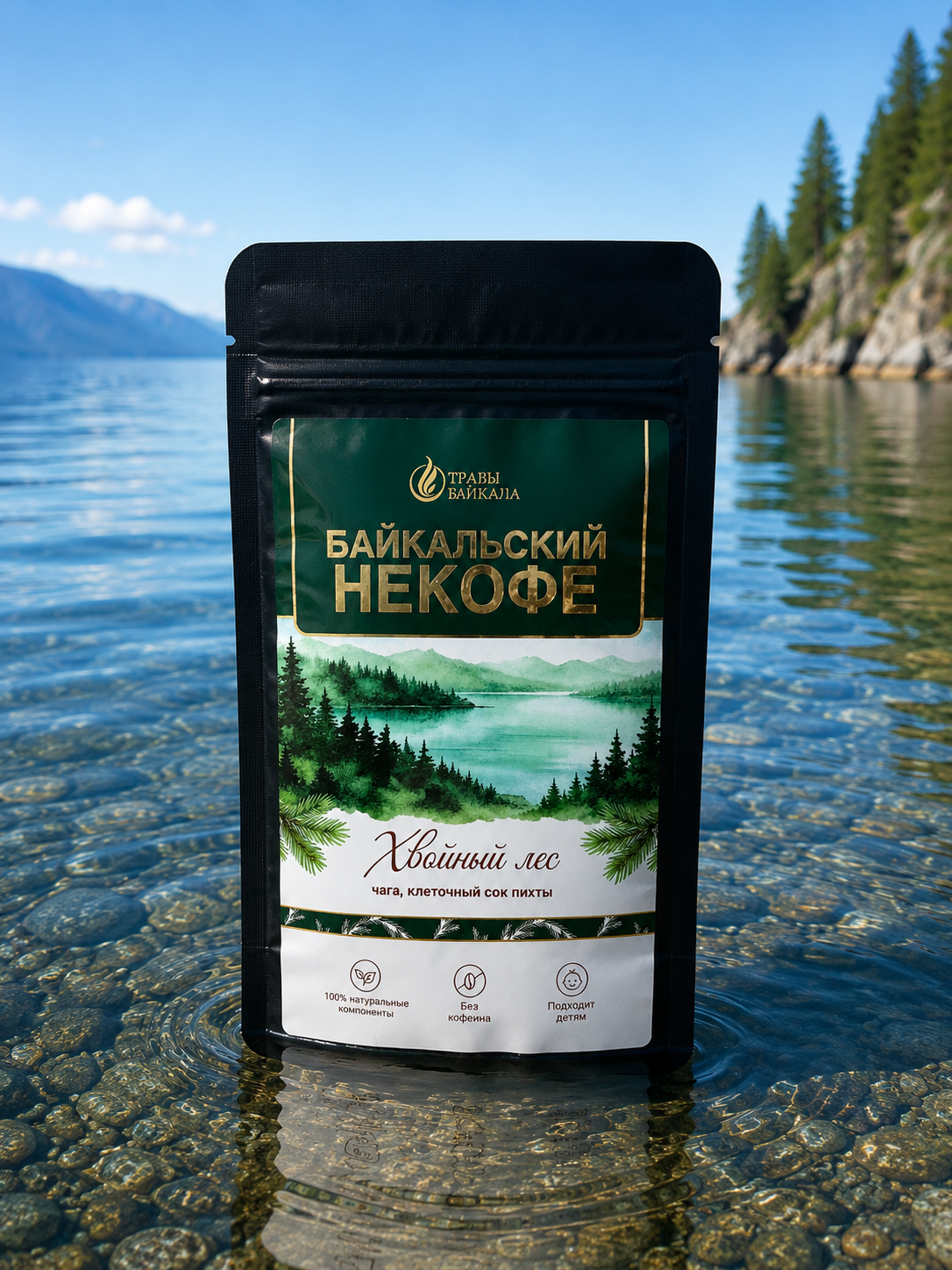 Байкальский НЕКОФЕ «Хвойный лес» напиток растворимый, пакет zip-lock, 100г