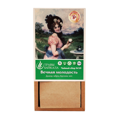 Чайный сбор для молодости и красоты, №59, «Место силы Байкал», коробка картон, 50 г