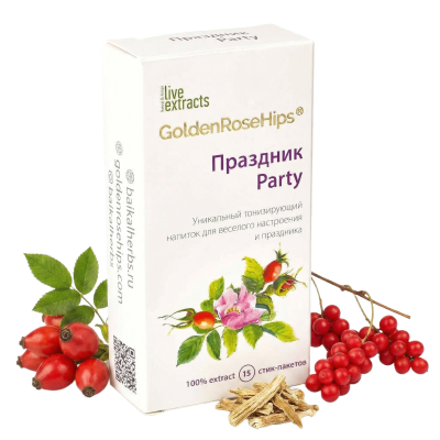 Тонизирующий напиток Праздник «Золотой шиповник», 15 стиков по 1 г